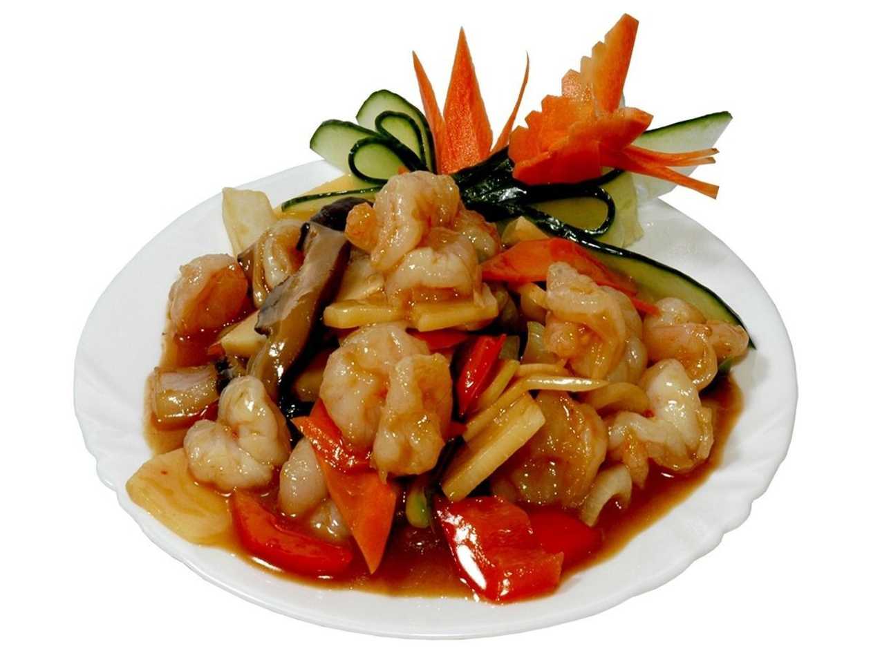 M54. Krevety s Bambusem a Houbami, Rýže