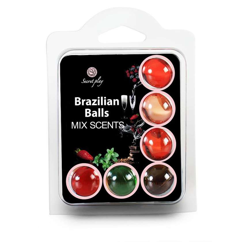 6 Bolas Lubrificantes Brazilian Balls - Mix Aromas - Secret Play (6 un)