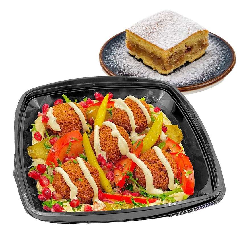 Oriental falafel+ Placinta cu mere  sau Apa plata / minerala