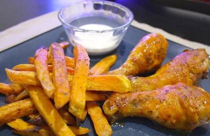 Sweet potato with chicken drumsticks