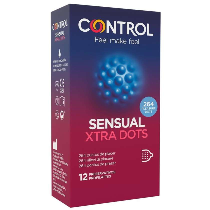Preservativos com 264 Pontos Estimulantes - Sensual Xtra Dots - Control (12 un)