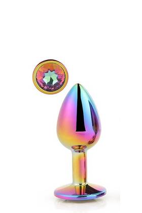 Plug Anal Metálico com Brilhante Iridescente - M - Dream Toys (1 un)