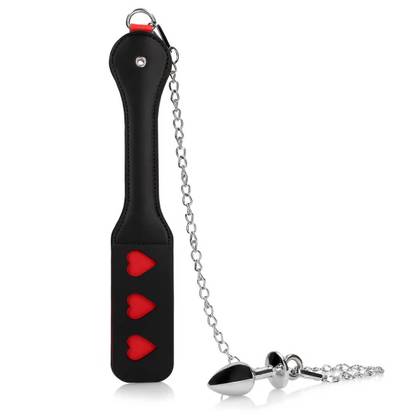 2 em 1 Chibata com Corações e Plug Anal - Ouch!
