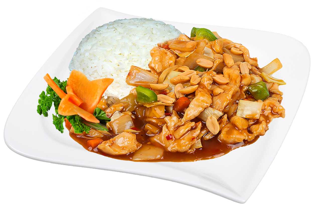 M2. Kuřecí Nudličky v Pálivé Omáčce, Rýže