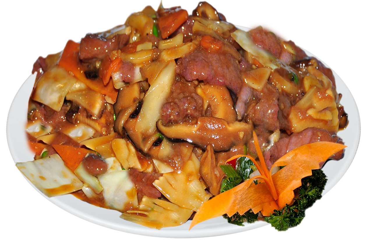 M35. Hovězí Maso s Bambusem a Houbami, Rýže