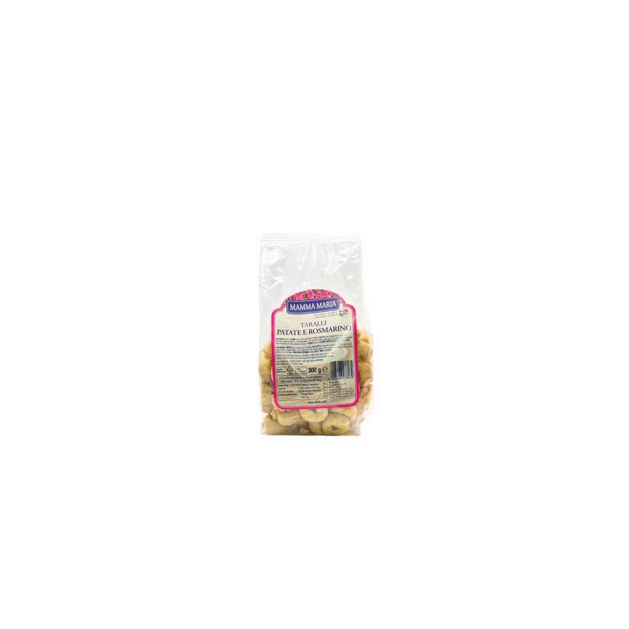 Mamma Maria Taralli with Potatoes and Rosemary. Net weight: 300g.