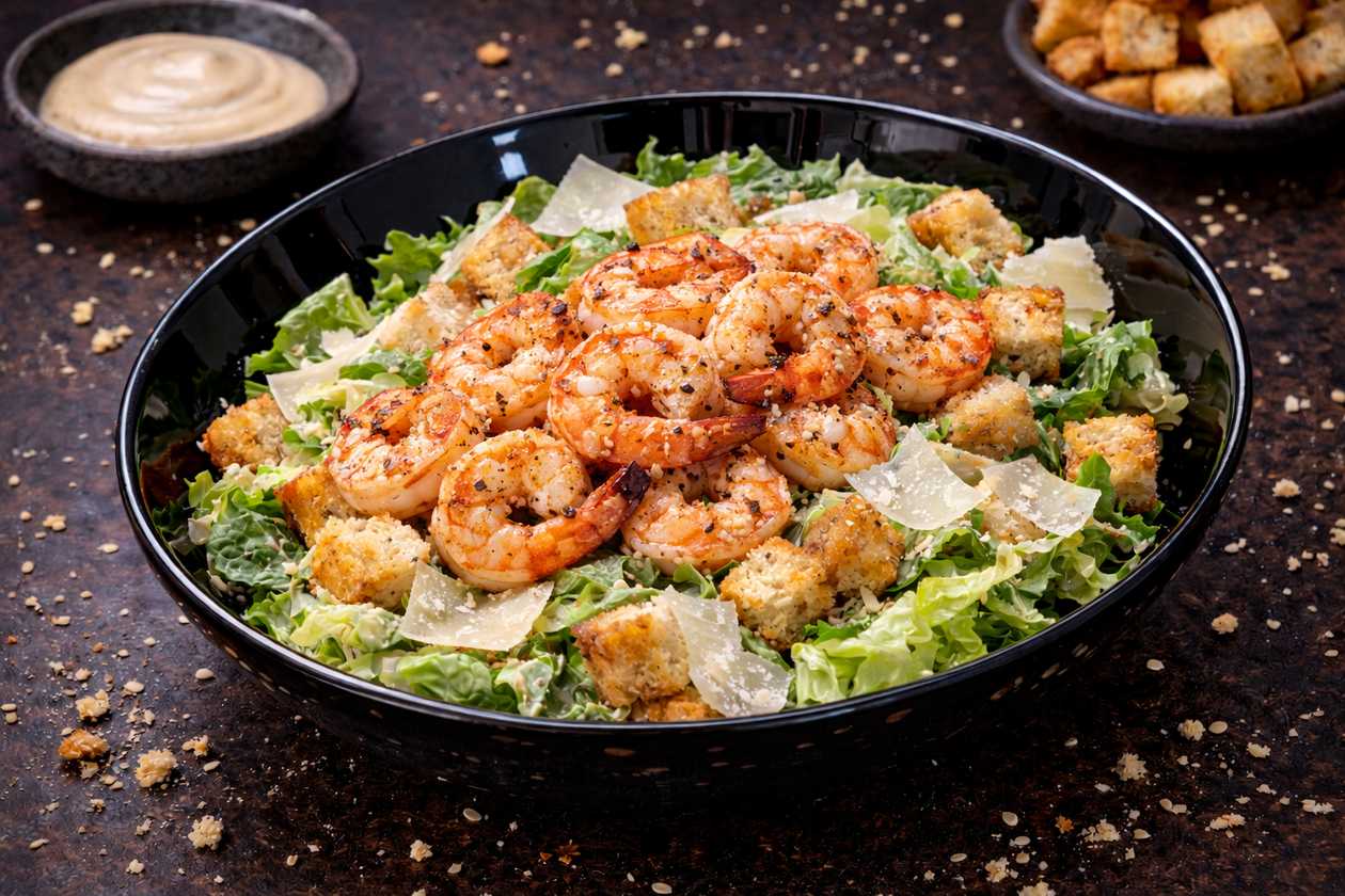 Caesar salad with shrimp 1pc