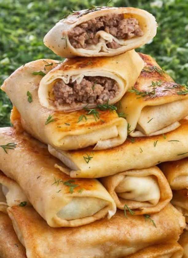 Crepes with meat