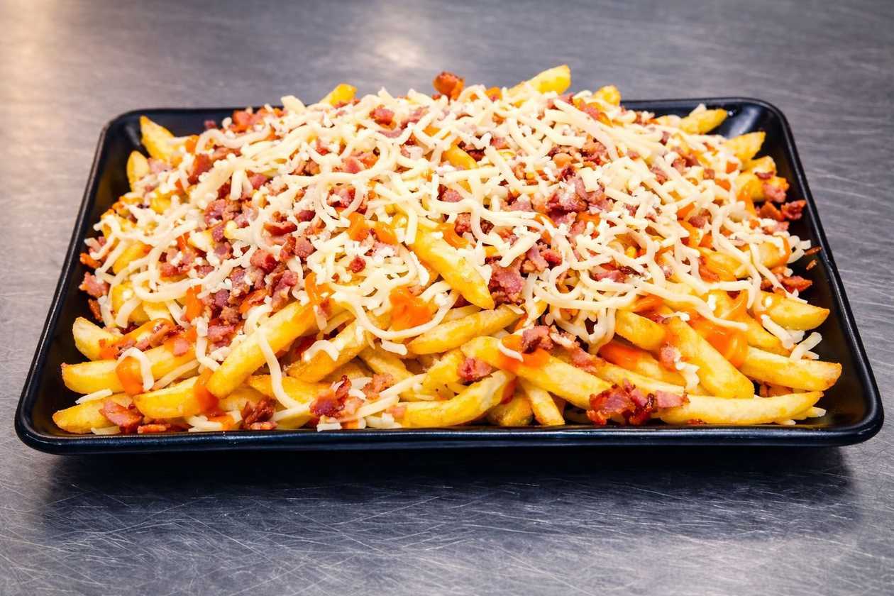Potato with bacon and grated cheese