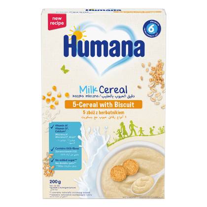 Humana - Milk Porridge 5 Grains Cake /6 Months+/ 200g 5559/3016