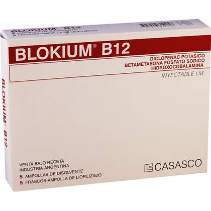 Blockium B-12 Injection Solution 75mg+2mg+10mg 3ml Ampoule #5