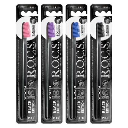 Roxie - Classic Black Medium Toothbrush 0425