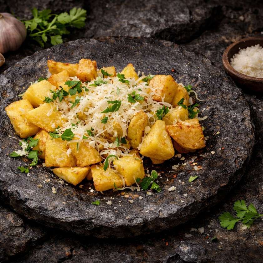 Cartofi prajiti cu Parmezan si Verdeata