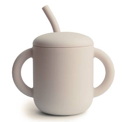 Mushi - Silicone Cream Colored Cup and Straw 2470182/4497