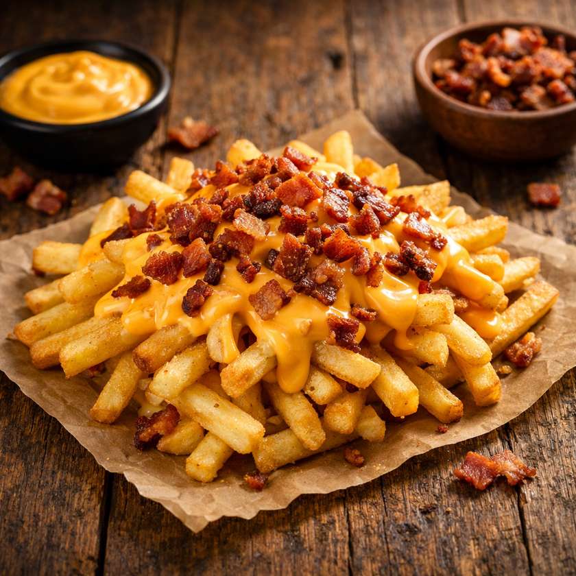 French Fries with Bacon and Cheddar