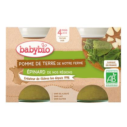 Beibibio - Puree "Lunch Menu" Spinach and Potato /4m+/ 130g 0453 #2