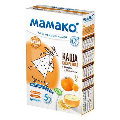 Mameko - Corn Porridge with Goat Milk, Pumpkin, and Apricot / 5 Months + / 200g 5840/9497