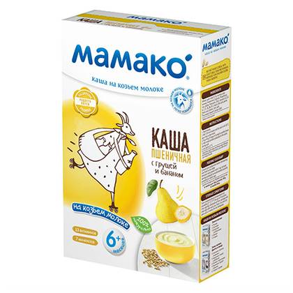Mameko - Wheat Porridge with Goat Milk, Pear, and Banana /6 months+/ 200g 5864/9534