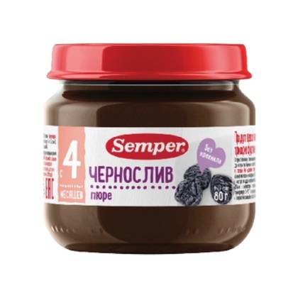 Semper - Unsweetened Fruit Puree Black Plum /4 Months+/ 80g 6465