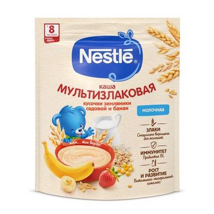 Nestlé - Milk Porridge with Strawberry Pieces and Banana /8 months+/ 200g 3489