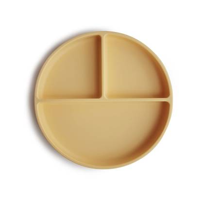 Mushi - Yellow Silicone Plate with Dividers 2320466/4282