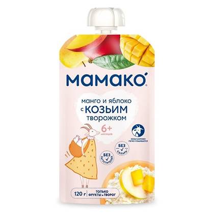 Mameko - Pouch with Mango and Apple Goat Milk Curd /6 months+/ 120g 0880