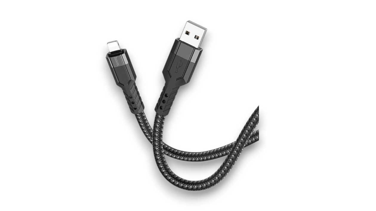 Hoco U110, USB to Lightning Cable, Thick, Black, 6931474770561