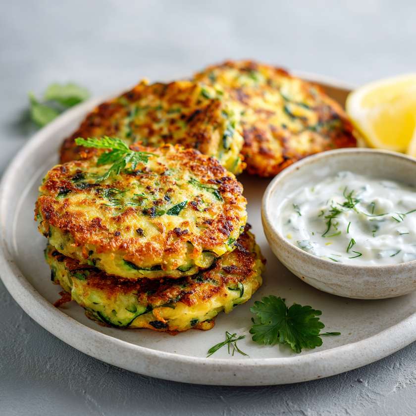 Zucchini Meatballs with Tzatziki