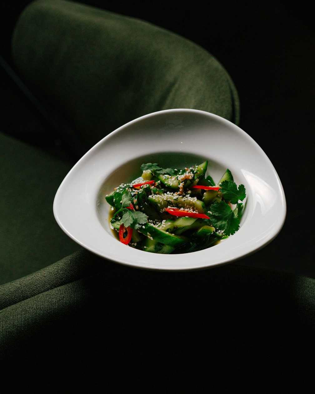 Smashed cucumbers with chuka seaweed