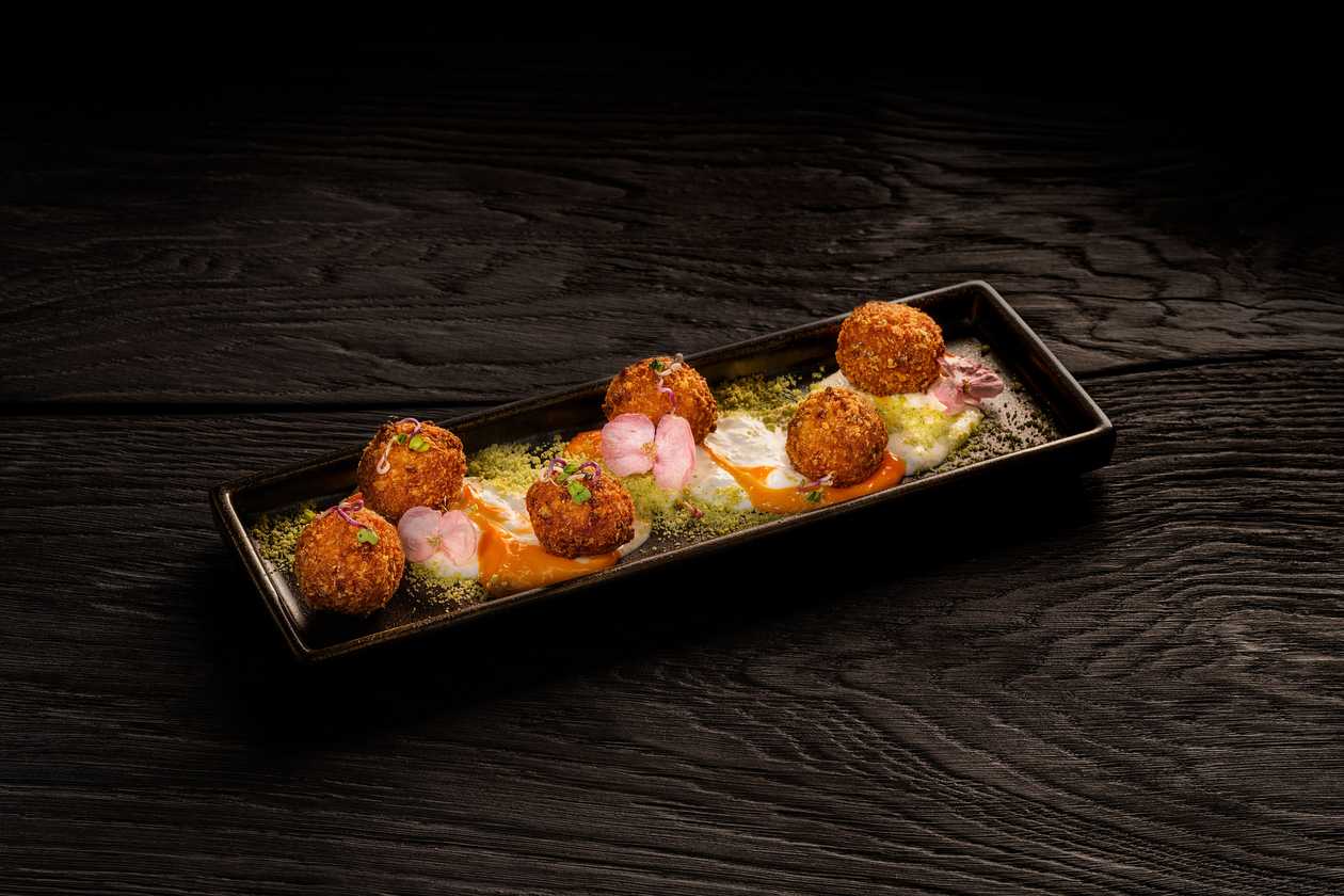 Deep-fried macaroni and cheese balls