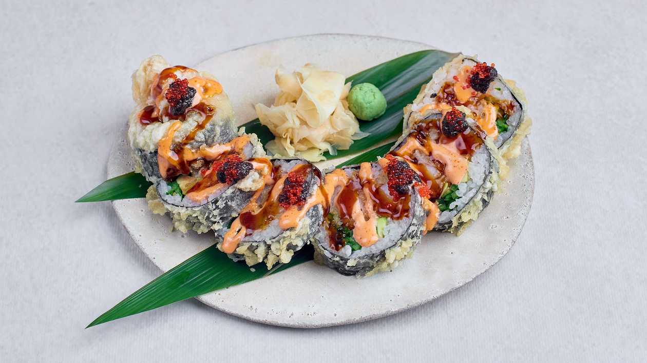 Futomaki krewetka w panko z pastą truflową