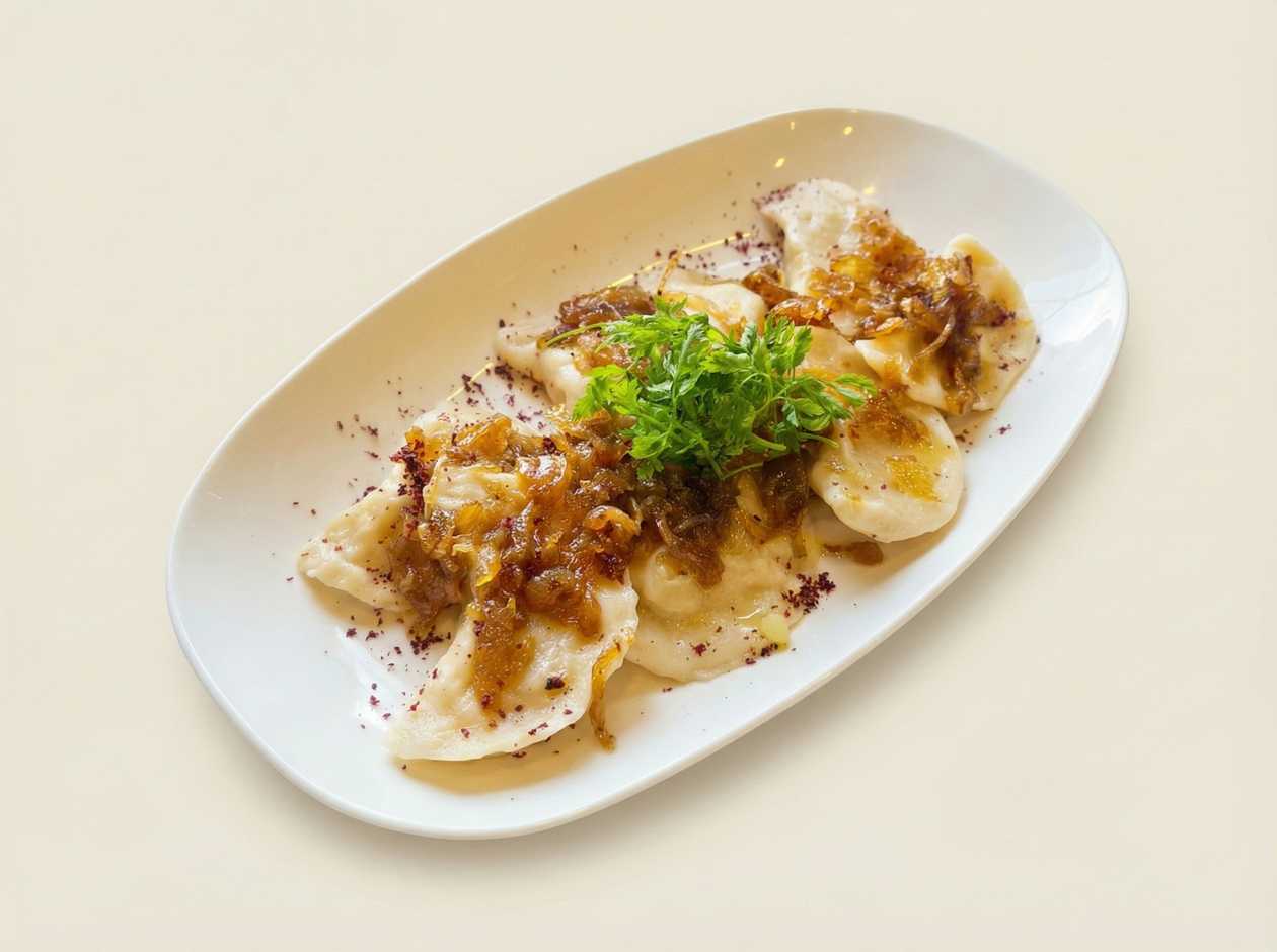 Dumplings with Potato and Fried Onion