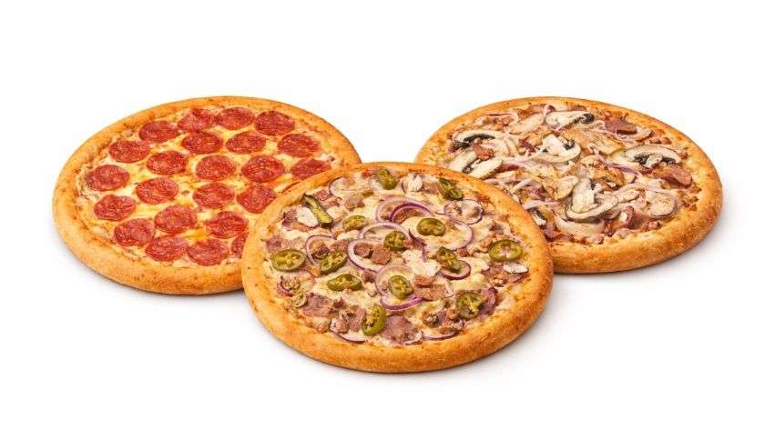 2 x M Pizzas + 1 for free!