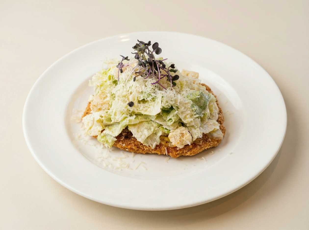 Chicken Schnitzel with Caesar Salad