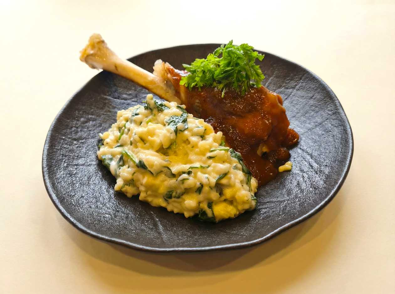Macha meat with Creamy Rice