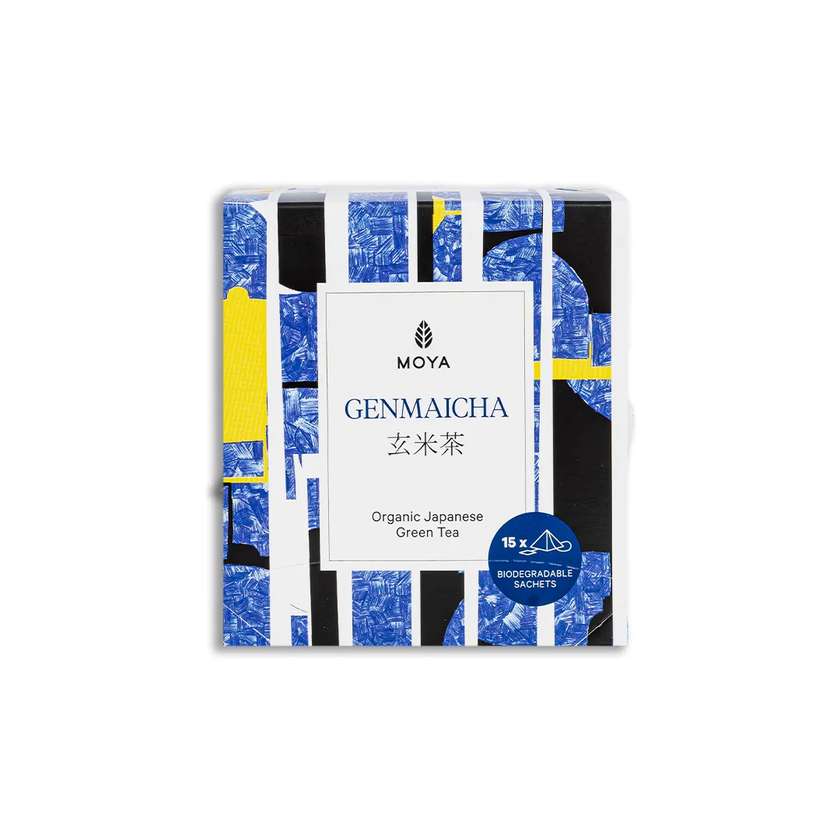 Green tea MOYA GENMAICHA in sachets 22.5g (15 x 1.5g)
