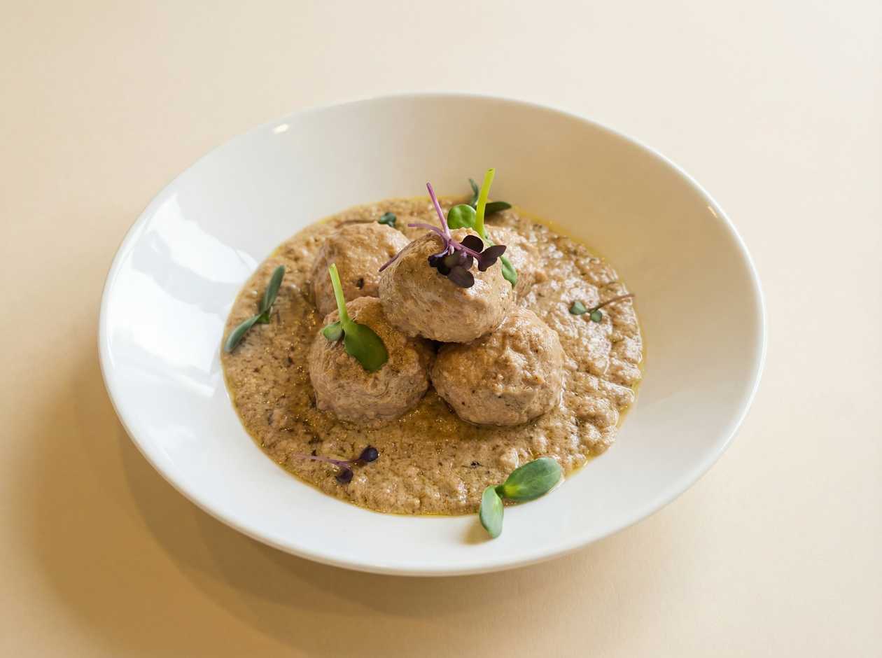 Satsivi with small chicken meatballs