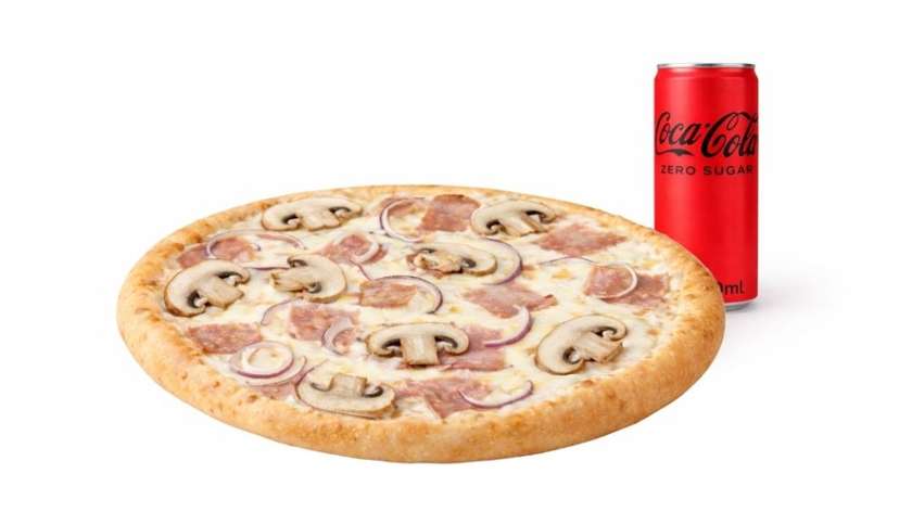 Carbonara Pizza M + Drink