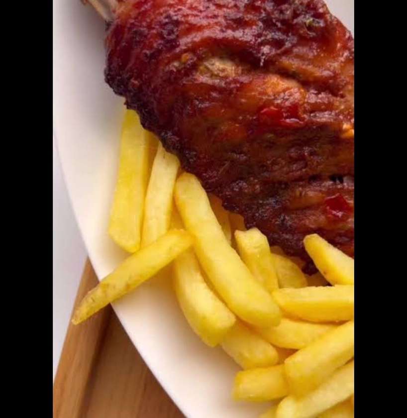 Fries & Spicy Peppered fried Turkey
