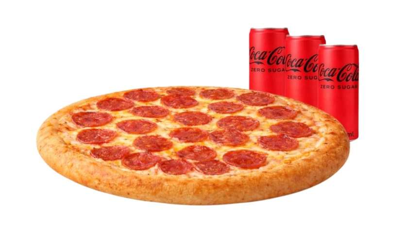 Pepperoni XL pizza + 3 drinks