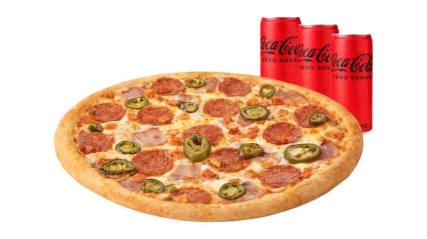 Spicy XL pizza + 3 drinks