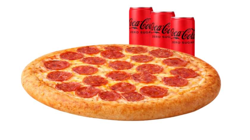 Pepperoni Pizza XL + 3 x Drinks