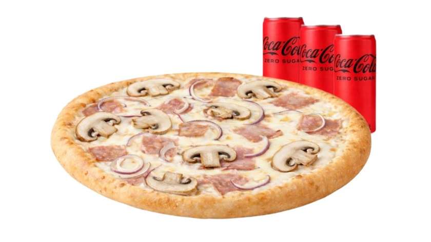 Carbonara XL pizza + 3 drinks