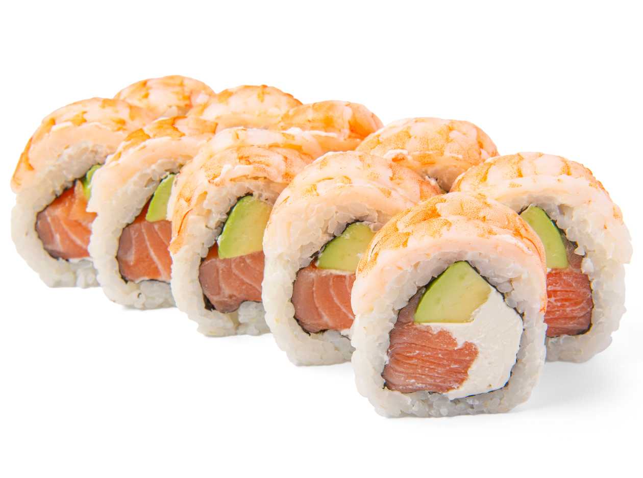 California Gold łosoś owinięta krewetka parzoną