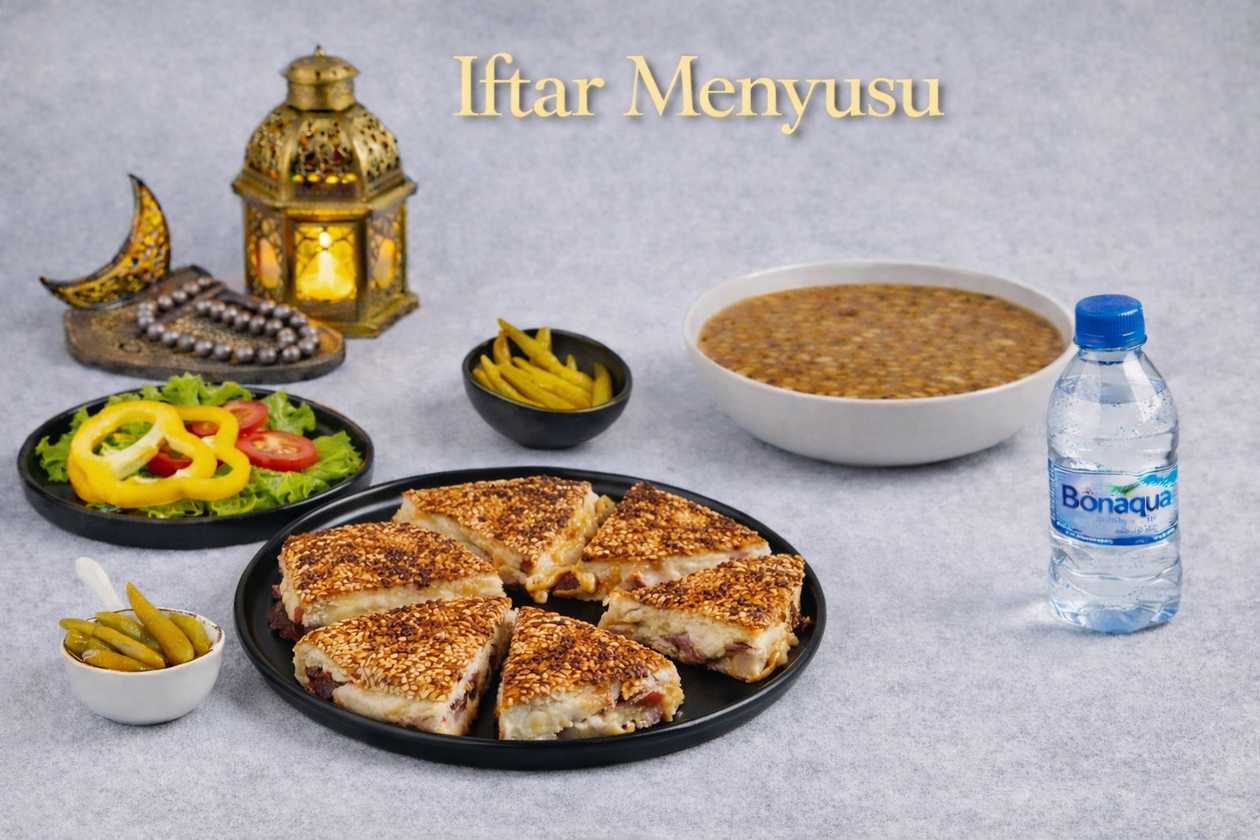 Sesame Toast + Wet Burger + Date + complimentary Bonaqua©