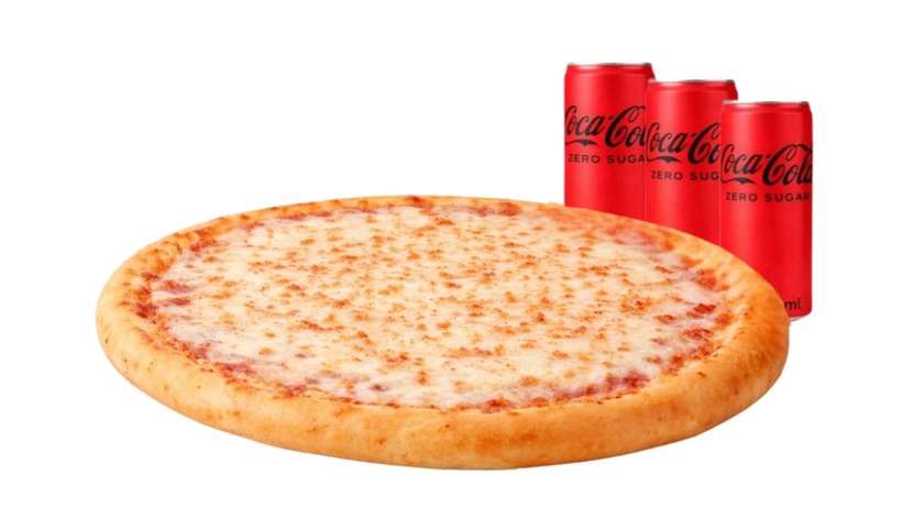 Margherita XL pizza + 3 drinks
