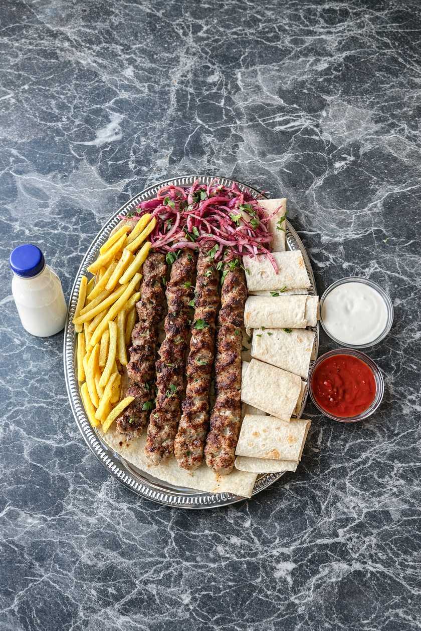 Pork and Beef Lula Kebab Set (Ayran as a Gift)