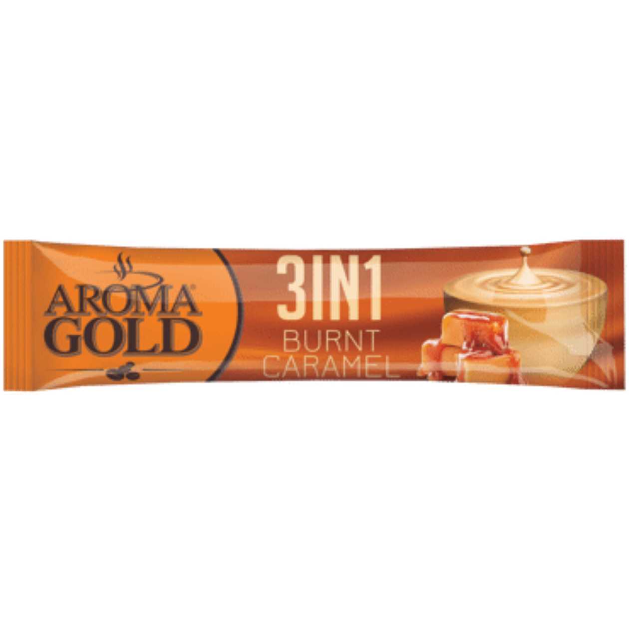 Burnt Caramel Flavoured Instant Coffee AROMA GOLD 3IN1, 17g
