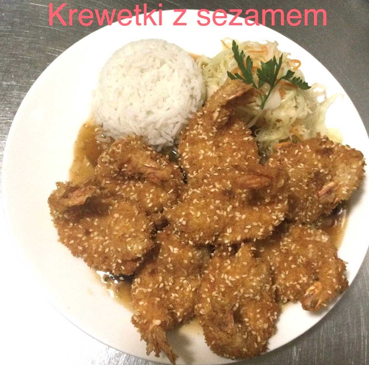 Krewetki z sezamem