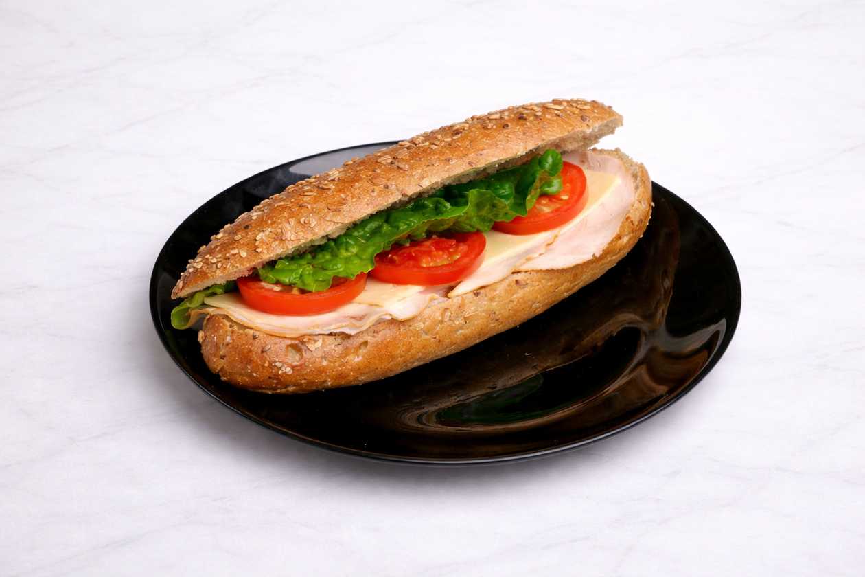 Smoked Turkey & Cheese with Tomato & Lettuce